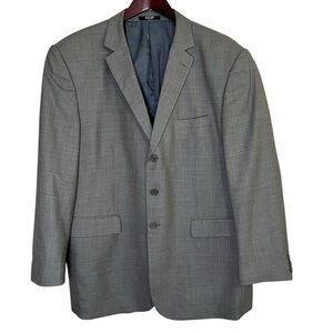 SACARI Classic 100% Merino Wool Gray Blazer Jacket Men’s 46R Suit Coat 3-Button